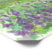 Paarse Lupine Field of Flowers Waterverf Meadow Poster (Hoek)