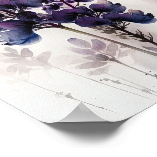 Paarse Lupine Flower Art Print Poster (Hoek)
