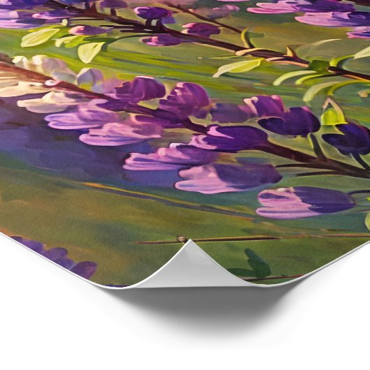 Paarse Lupine Flower Art Print Poster (Hoek)