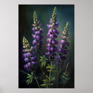Paarse Lupine Flower Art Print Poster