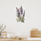 Paarse Lupine Flower Art Print Poster (Keuken)