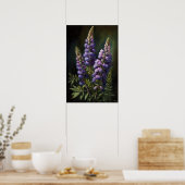 Paarse Lupine Flower Art Print Poster (Keuken)
