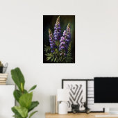 Paarse Lupine Flower Art Print Poster (Thuiskantoor)