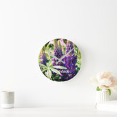 Paarse Lupine Flower Trio Personalized Ronde Klok (Huis)