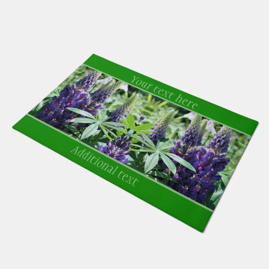 Paarse Lupine Flowers, gepersonaliseerd Deurmat (Schuin)