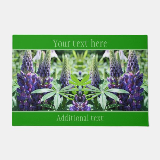 Paarse Lupine Flowers, gepersonaliseerd Deurmat (Voorkant)