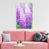 Paarse Lupine Gewikkeld Canvas Afdruk (Insitu (Woonkamer))