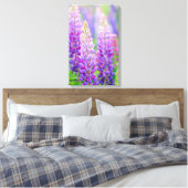 Paarse Lupine Gewikkeld Canvas Afdruk (Insitu (Slaapkamer))