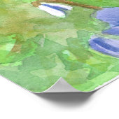 Paarse Lupine Wildbloemen Waterverf Landschap Poster (Hoek)