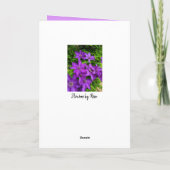 Paarse Lupines Floral Thinking van jou Kaart (Achterkant)
