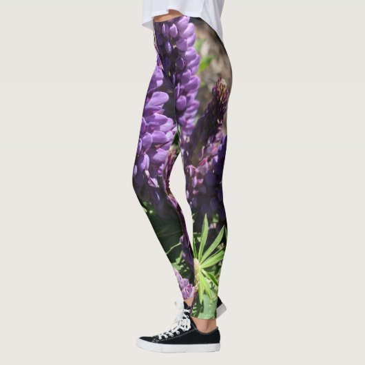 Paarse Lupinevloer Leggings (Links)