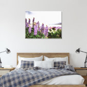 Paarse Lupins Flowers : Nieuw-Zeeland Canvas (Insitu (Slaapkamer))