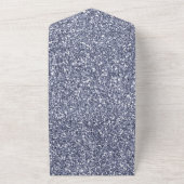 Paarse Luxe Glitter Parel Wit All In One Uitnodiging (Buitenkant)
