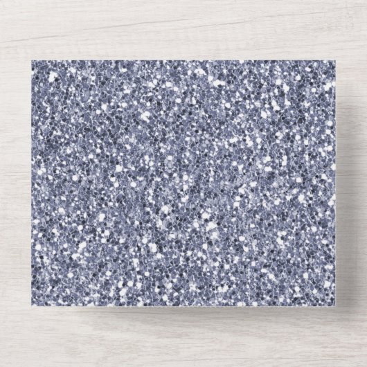 Paarse Luxe Glitter Pearl White All In One Uitnodiging (Achterkant)