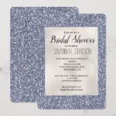 Paarse Luxe Glitter Pearl White Kaart (Voorkant / Achterkant)