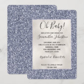Paarse Luxe Glitter Pearl White Kaart (Voorkant / Achterkant)
