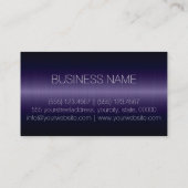 Paarse luxeroestvrijmetaalmonogram visitekaartje (Achterkant)