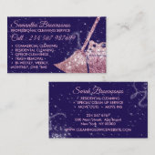 Paarse Luxury Cleaning Service Maid Janitorial Visitekaartje (Voorkant / Achterkant)