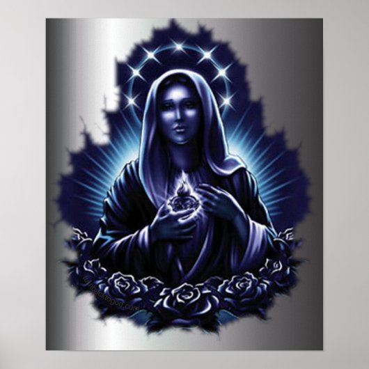 Paarse Maagd Maria Print (Voorkant)