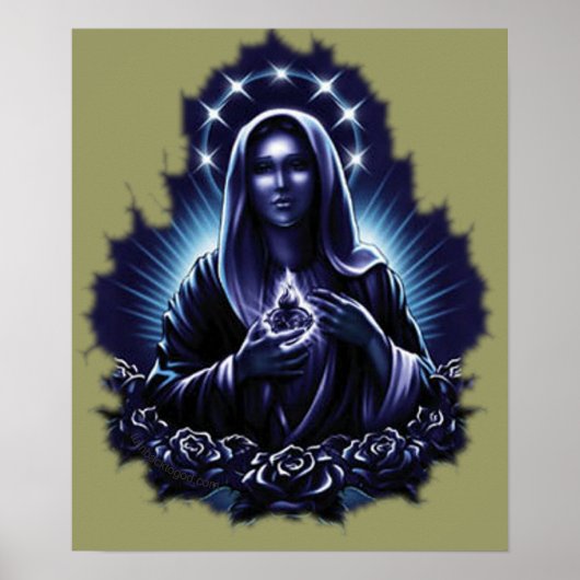 Paarse Maagd Maria Print (Voorkant)