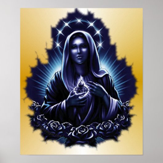 Paarse Maagd Maria Print (Voorkant)