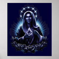 Paarse Maagd Maria Print