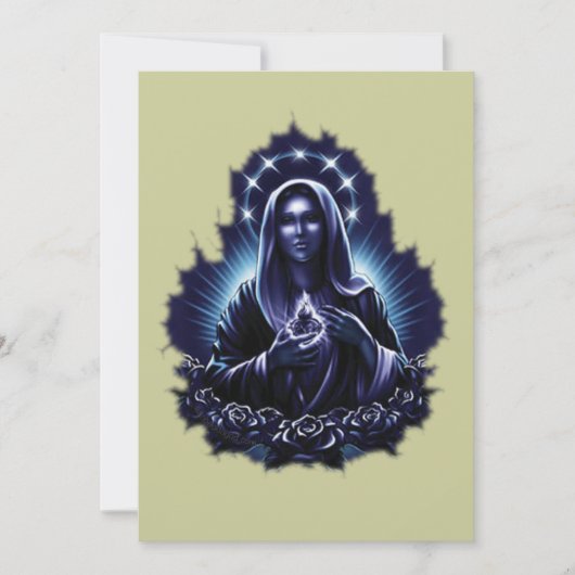 Paarse Maagd Mary Uitnodiging (Voorkant)