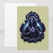 Paarse Maagd Mary Uitnodiging (Voorkant / Achterkant)