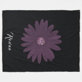 Paarse maaltijd met glitter op zwart fleece deken (Voorkant (Horizontaal))