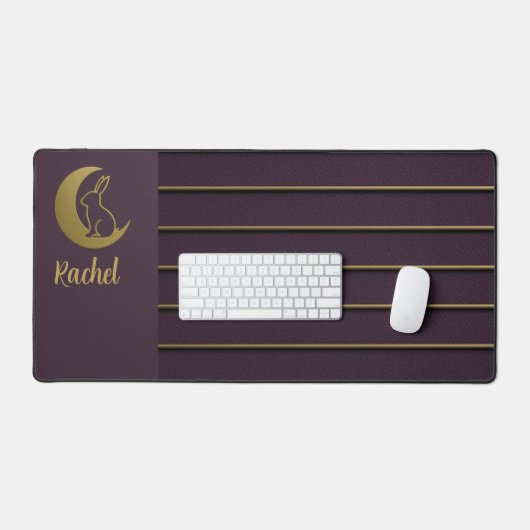 Paarse Maan Bunny Design Desk Mat (Keyboard & Muis)