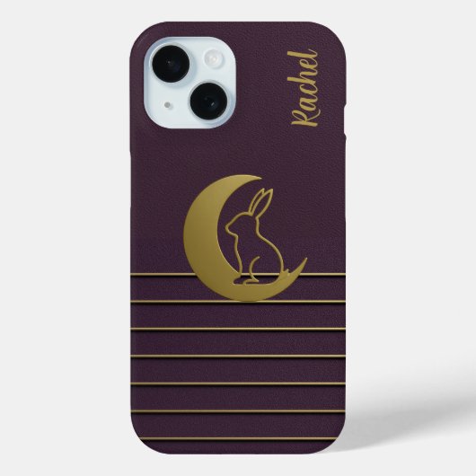 Paarse Maan Bunny Design iPhone / iPad case (Achterkant)