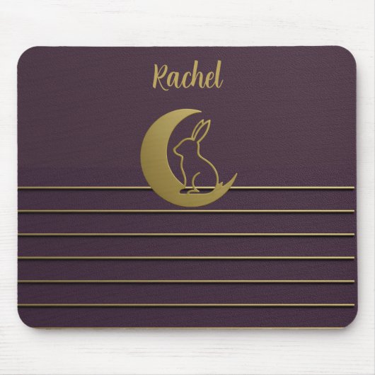 Paarse Maan Bunny Design Muismat (Voorkant)