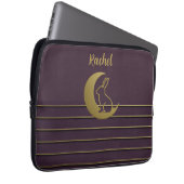 Paarse Maan Bunny Ontwerp Elektronicatas Laptop Sleeve (Voorkant Rechts)