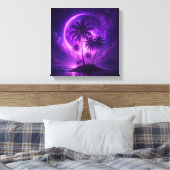 Paarse Maan Eiland Droomlandschap Canvas Afdruk (Insitu (Slaapkamer))