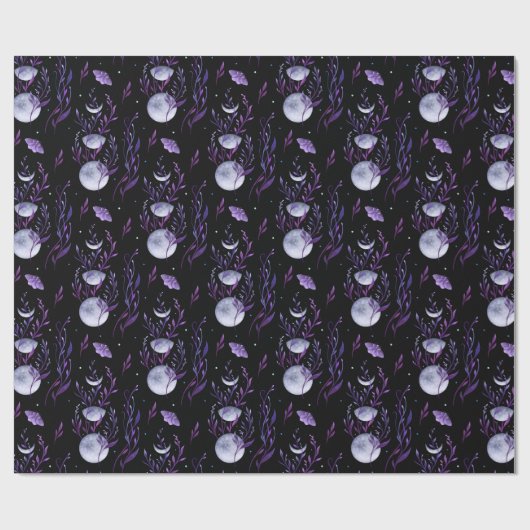 Paarse maan en Moth Cadeaupapier (Vlak)