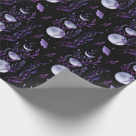 Paarse maan en Moth Cadeaupapier (Hoek)