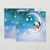 Paarse Maan Etnische Baby Girl Shower Kaart (Voorkant / Achterkant)