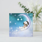 Paarse Maan Etnische Baby Girl Shower Kaart (Staand voorkant)