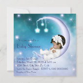 Paarse Maan Etnische Baby Girl Shower Kaart (Achterkant)