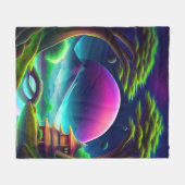 Paarse maan fleece deken (Voorkant (Horizontaal))