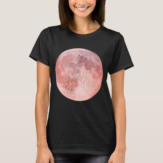 Paarse Maan Godin Kunst T-shirt (Voorkant)