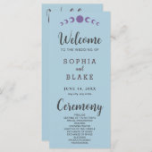 Paarse Maan Phases Blauw Huwelijk Programma (Voorkant / Achterkant)