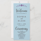 Paarse Maan Phases Blauw Huwelijk Programma (Voorkant)