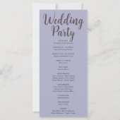 Paarse Maan Phases Zilveren Huwelijksprogramma (Achterkant)