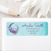 Paarse maan retour adreslabel etiket (Insitu)