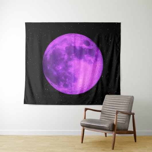 Paarse maan - Ruimtesterren - Wandkleed (In Situ (horizontaal))