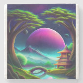 Paarse maan stenen onderzetter (Voorkant)