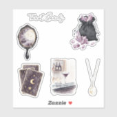 Paarse Maan Sterren Tarotkaarten Sticker (Vel)