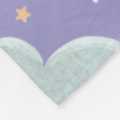 Paarse Maan & Wolken Fleece Deken (Hoek)