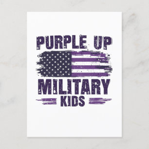 Paarse Maand van de Aandacht voor Militaire Kinder Feestdagenkaart
